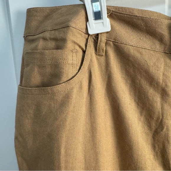 Jones New York Signature Brown High Rise Crop Linen Blend Pants Size 10 NWT - Picture 7 of 14